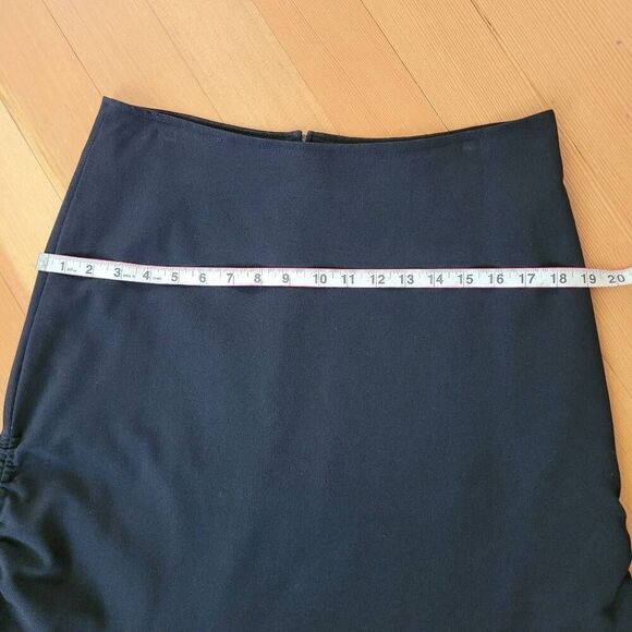 vintage y2k wash collection black ruched side midi skirt minimalist goth romanti - Picture 8 of 10